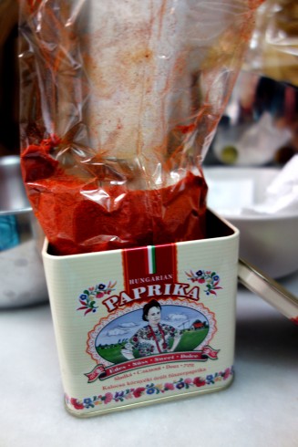 Beautiful, bright red smoked paprika powder.