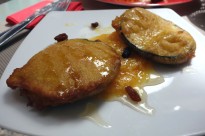 Berenjenas fritas (fried eggplant) with honey and Sevillan orange marmalade in Meson don Ramundo in Sevilla